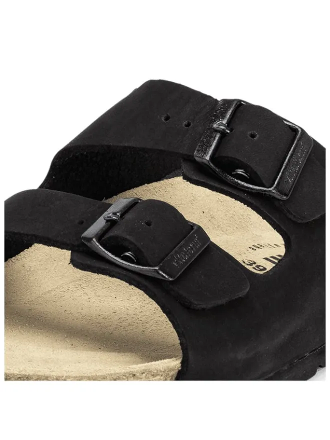 Nubukleder Pantoletten in nero>VITAFORM Discount