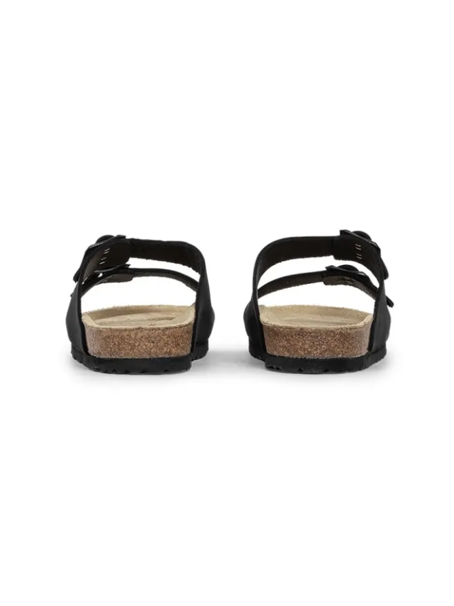Nubukleder Pantoletten in nero>VITAFORM Discount