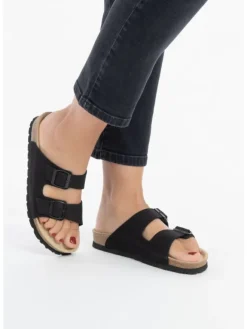Nubukleder Pantoletten in nero><noscript><img width=