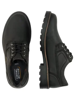 Camel Active Schnürschuhe^Oxford Schnürschuhe aus echtem Leder in Schwarz