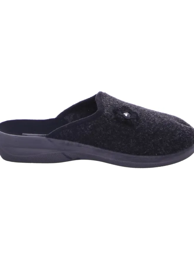 Scandi Hausschuhe^Pantoffel in schwarz