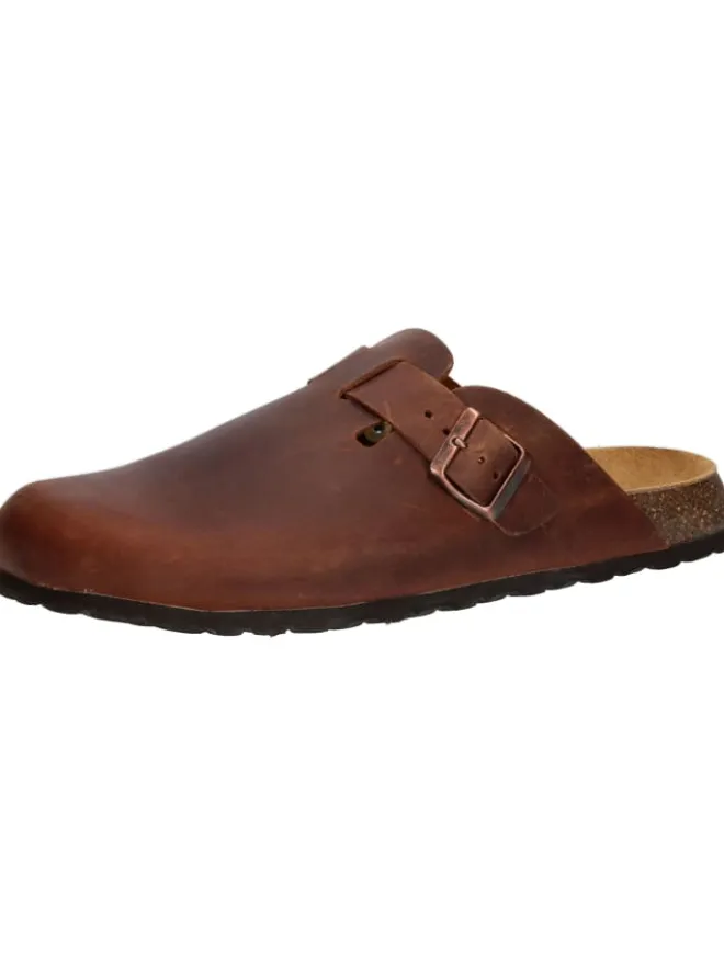 Pantolette "Bioline Clog Leather" in Braun>Lico Outlet