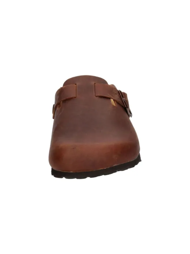 Pantolette "Bioline Clog Leather" in Braun>Lico Outlet