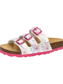 Pantolette "Bioline Flower Kids" in Weiß>Lico Clearance