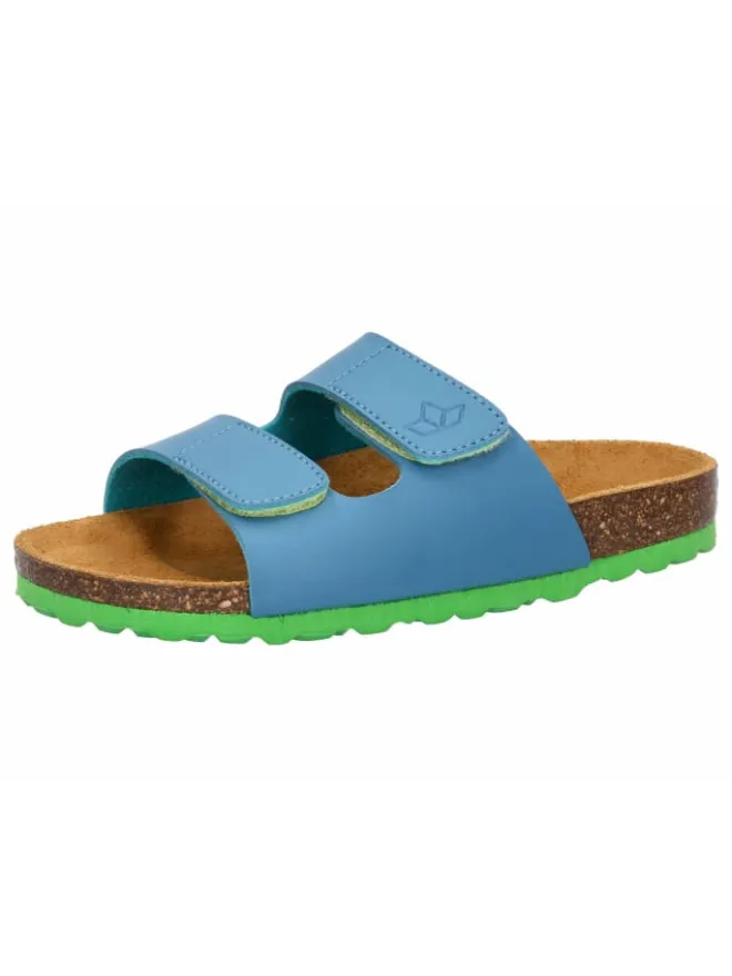 Lico Clogs & Pantoletten·Pantoletten^Pantolette "Bioline Velcro Kids" in Blau