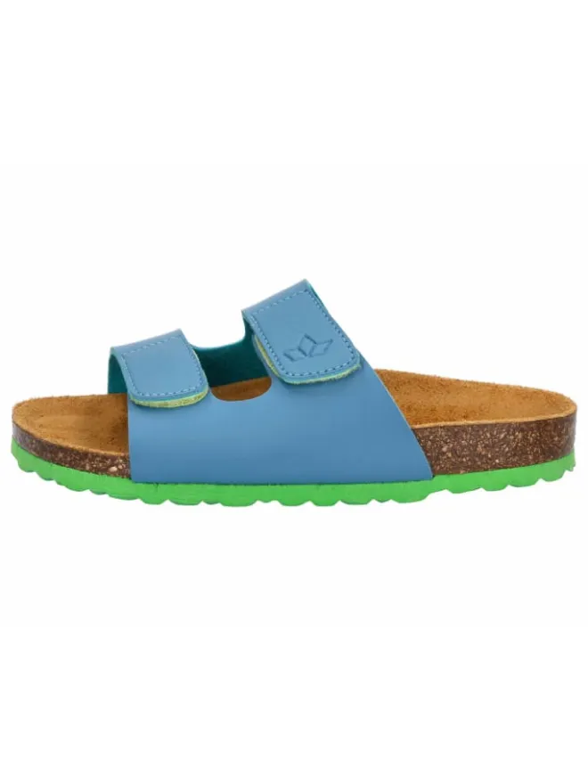 Lico Clogs & Pantoletten·Pantoletten^Pantolette "Bioline Velcro Kids" in Blau
