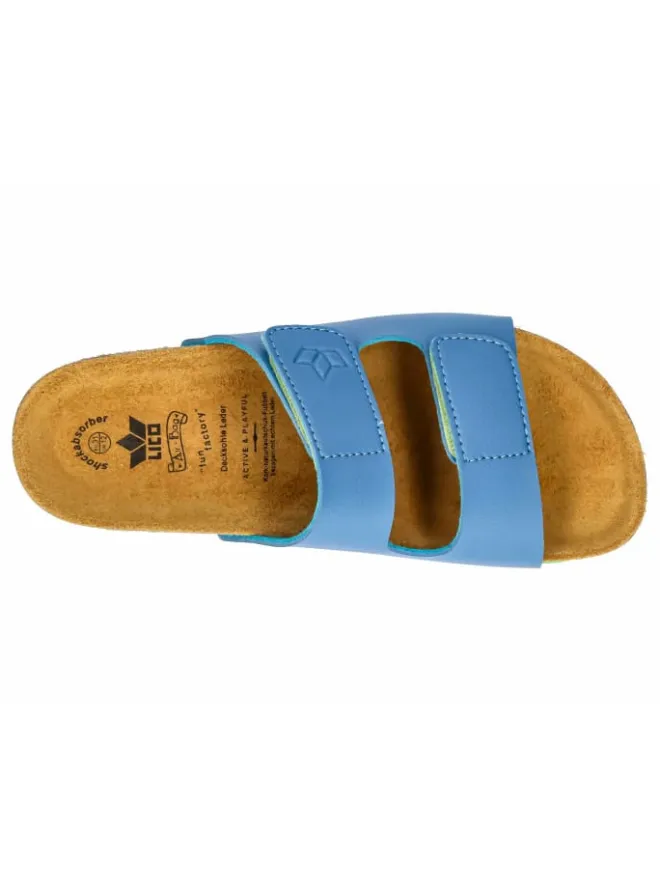 Lico Clogs & Pantoletten·Pantoletten^Pantolette "Bioline Velcro Kids" in Blau