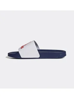 Pantoletten "Adilette" in Weiß/ Rot/ Dunkelblau>adidas Outlet