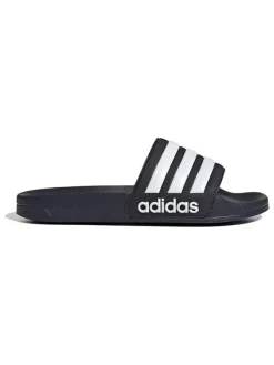 adidas Sandalen & Pantoletten^Pantoletten "Adilette Shower" in Weiß/ Dunkelblau