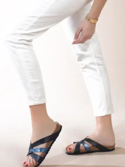 Pantoletten "Albury" in Schwarz/ Blau>Sunbay Online
