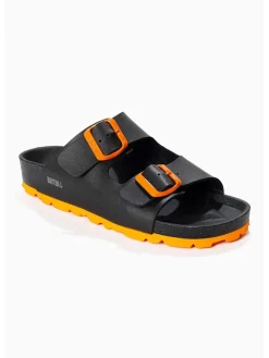 BAYTON Clogs & Pantoletten·Pantoletten^Pantoletten "Atlas" in Schwarz/ Orange