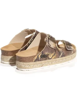 Sunbay Clogs & Pantoletten^Pantoletten in Gold/ Beige