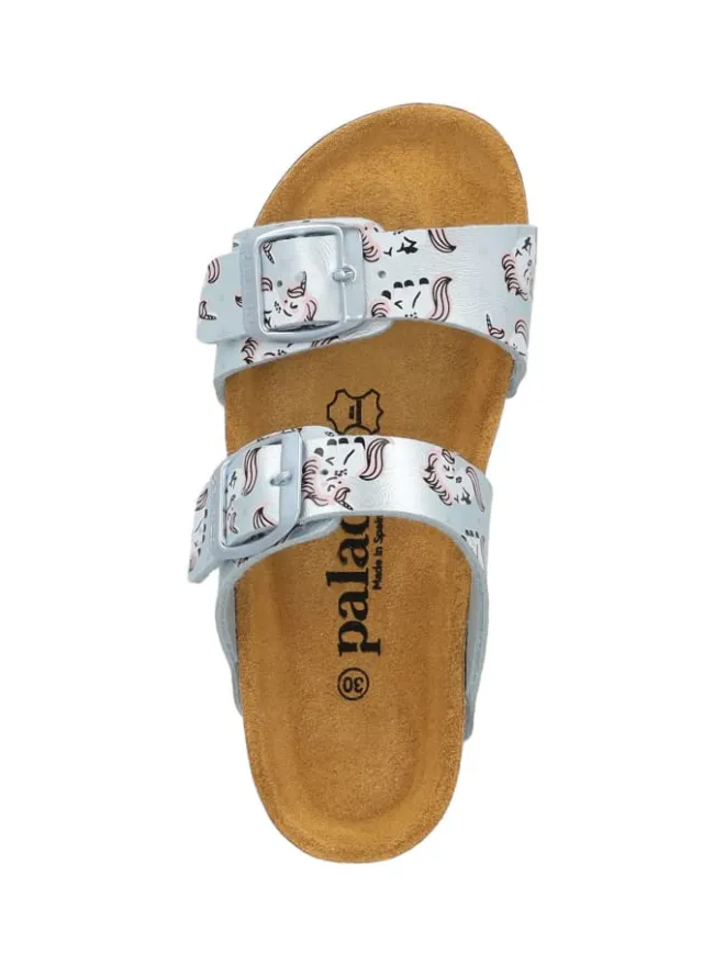 palado Clogs & Pantoletten·Pantoletten^Pantoletten in Hellblau Metallic Unicorn
