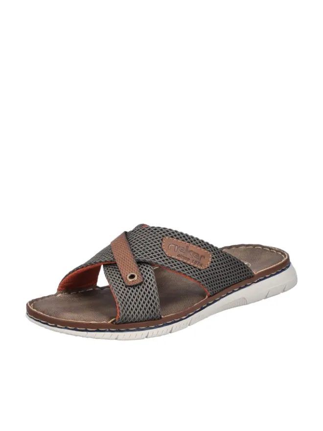 Pantoletten in olive/nuss>rieker Discount