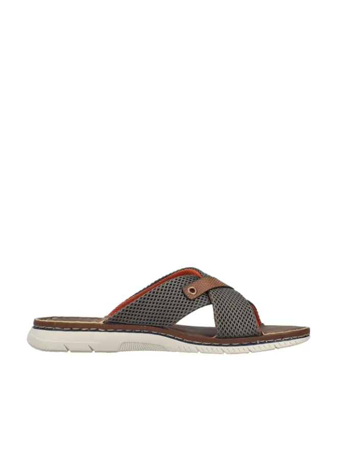 Pantoletten in olive/nuss>rieker Discount