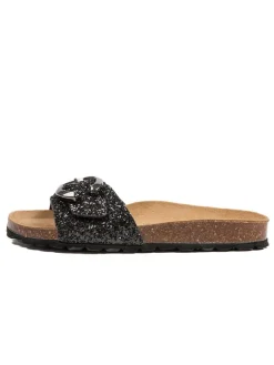 Pantoletten in Schwarz>billowy