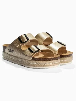 Pantoletten "Orange" in Gold>Sunbay Discount
