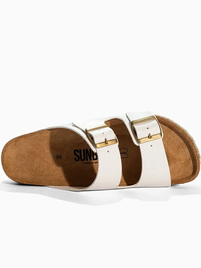Pantoletten "Orange" in Weiß>Sunbay Clearance