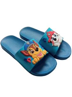 Badelatschen Chase und Marshall Badeschlappen Badesandalen in blau><noscript><img width=