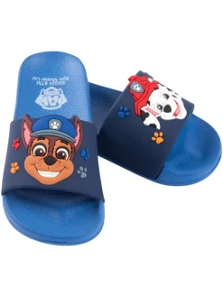 Badelatschen Chase und Marshall Badeschlappen Badesandalen in blau><noscript><img width=