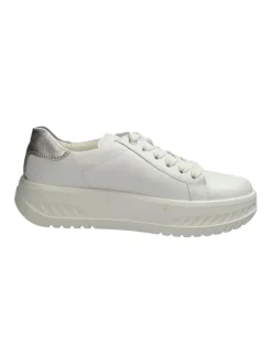 Plateau Schnürschuhe in Weiß><noscript><img width=