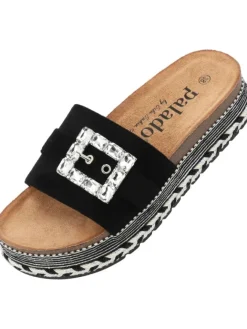 palado Clogs & Pantoletten^Plateau-Pantoletten in BLACK