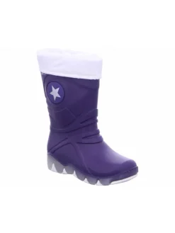 Regenstiefel Gefüttert in lila><noscript><img width=