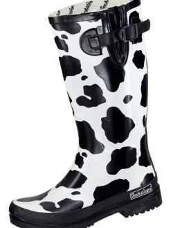 Bockstiegel Gummistiefel^Regenstiefel KUH in schwarz/weiß