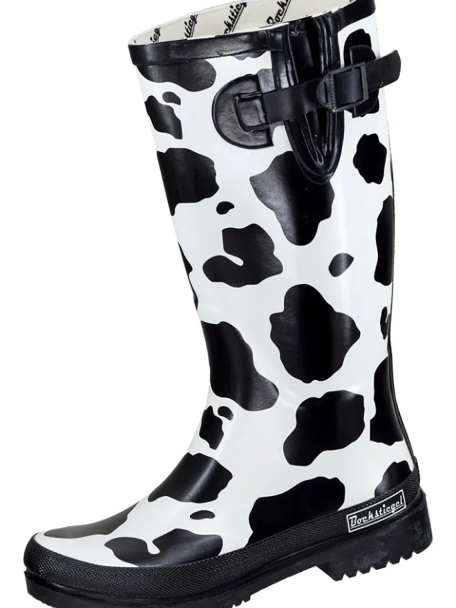 Bockstiegel Gummistiefel^Regenstiefel KUH in schwarz/weiß