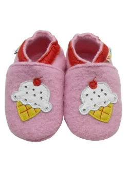 Yalion Krabbelschuhe^Rosa Woll-Krabbelschuhe "Ice Cream“