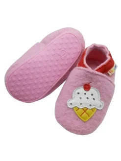 Yalion Krabbelschuhe^Rosa Woll-Krabbelschuhe "Ice Cream“