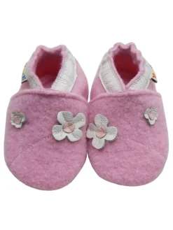 Yalion Krabbelschuhe^Rosa Woll-Krabbelschuhe “Little Flower”