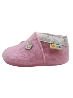 Yalion Krabbelschuhe^Rosa Woll-Krabbelschuhe “Little Flower”