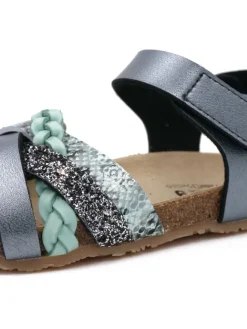 billowy Sandalen·Sandalen^Sandalen in Anthrazit/ Silber