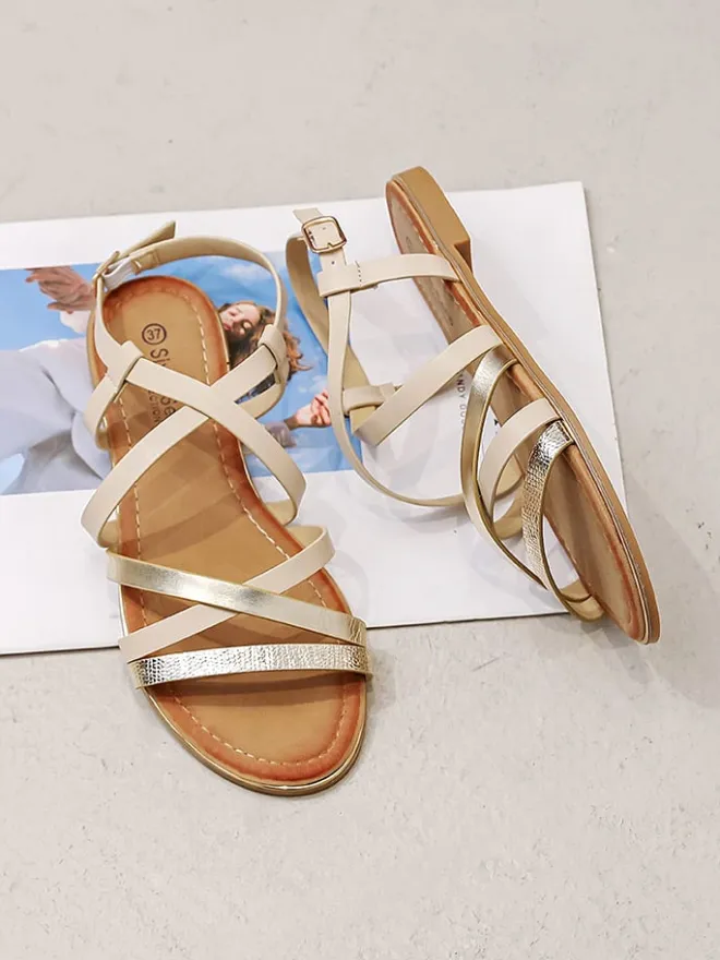 Sixth Sens Sandalen^Sandalen in Beige/ Gold