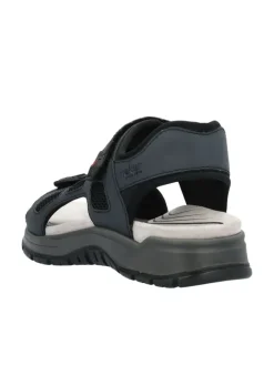 Sandalen in denim/schwarz/schwarz>rieker Discount