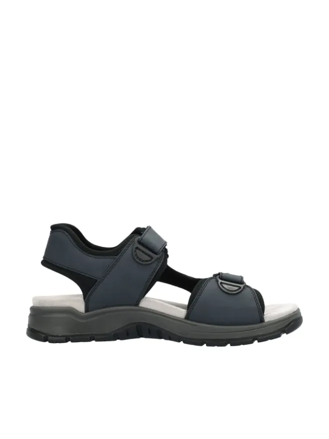 Sandalen in denim/schwarz/schwarz>rieker Discount