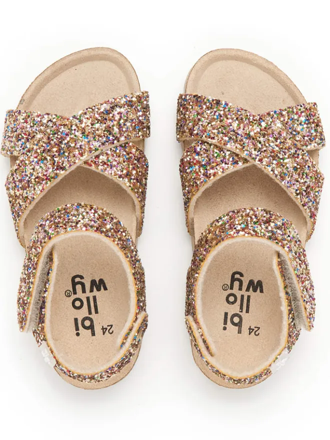 billowy Sandalen·Sandalen^Sandalen in Gold/ Bunt