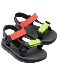 Sandalen in Schwarz/ Koralle/ Gelb>Melissa Clearance