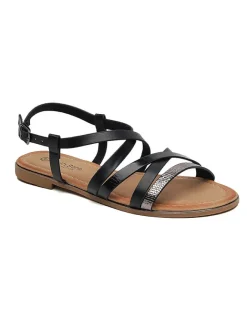 Sandalen in Schwarz/ Silber>Sixth Sens Clearance