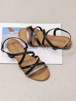 Sandalen in Schwarz/ Silber>Sixth Sens Clearance