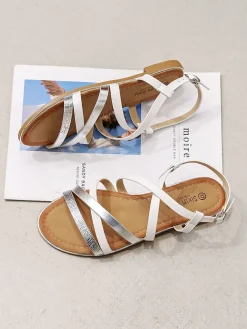 Sixth Sens Sandalen^Sandalen in Weiß/ Silber