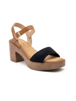 Foreverfolie Sandalen^Sandaletten in Hellbraun/ Schwarz