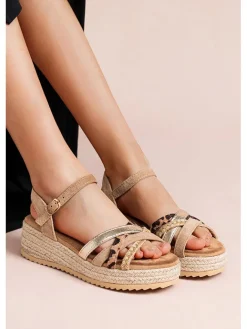 Sandaletten in Khaki><noscript><img width=