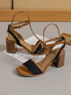 Sixth Sens Sandalen^Sandaletten in Schwarz/ Hellbraun