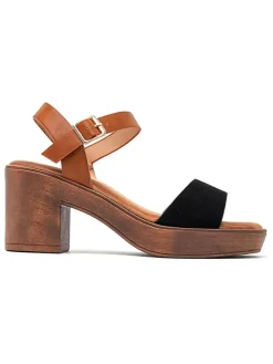 Sandaletten in Schwarz/ Hellbraun>Sixth Sens Outlet