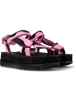 Sandaletten in Schwarz/ Rosa>Camper Outlet