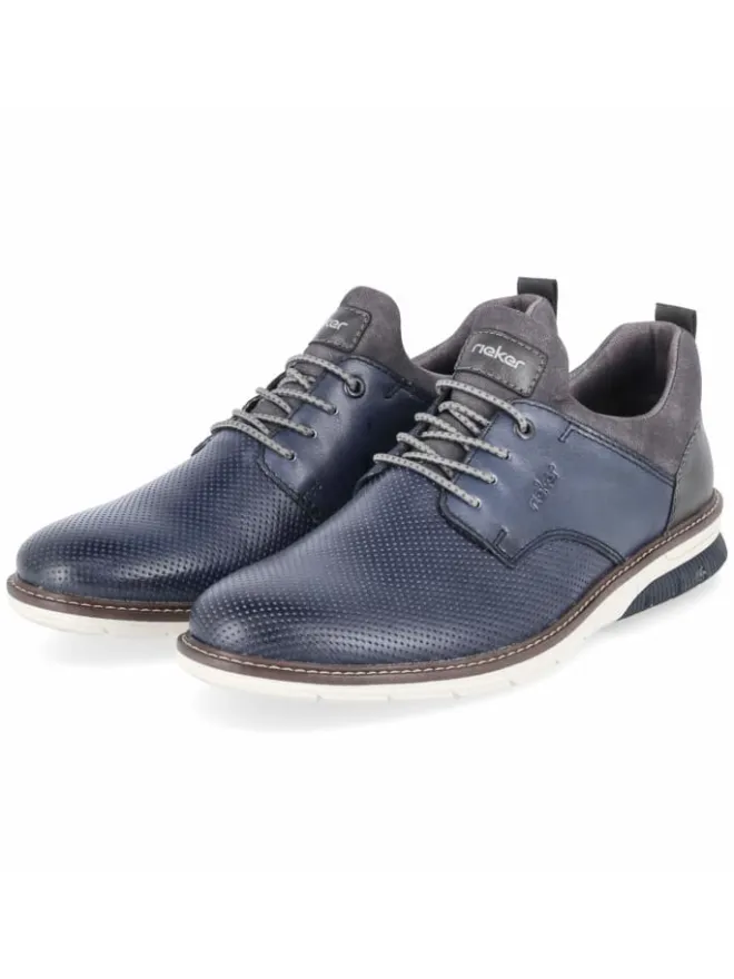 Schnürhalbschuh in blau>rieker Clearance
