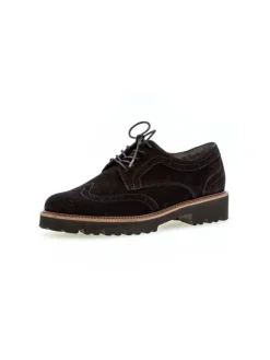 Schnürschuhe in schwarz/cognac><noscript><img width=