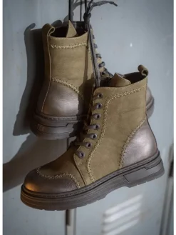 Schnürstiefeletten in khaki><noscript><img width=